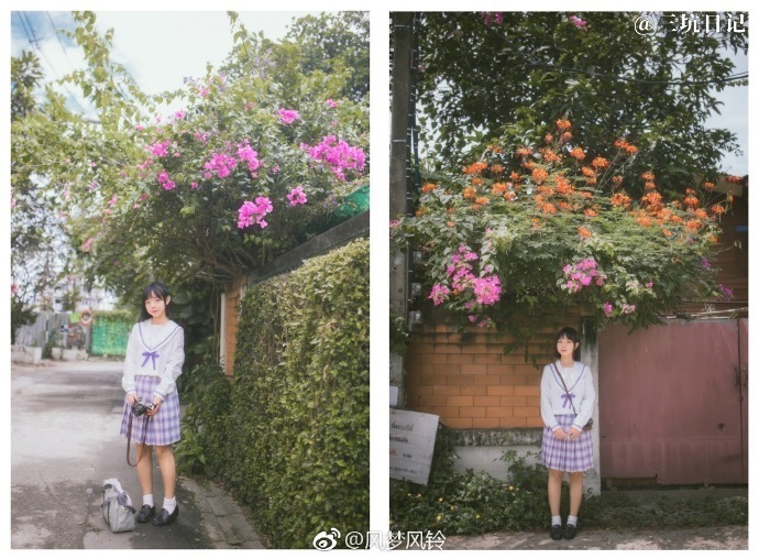夏日和风铃紫薰异色线二本中间服照片图片2
